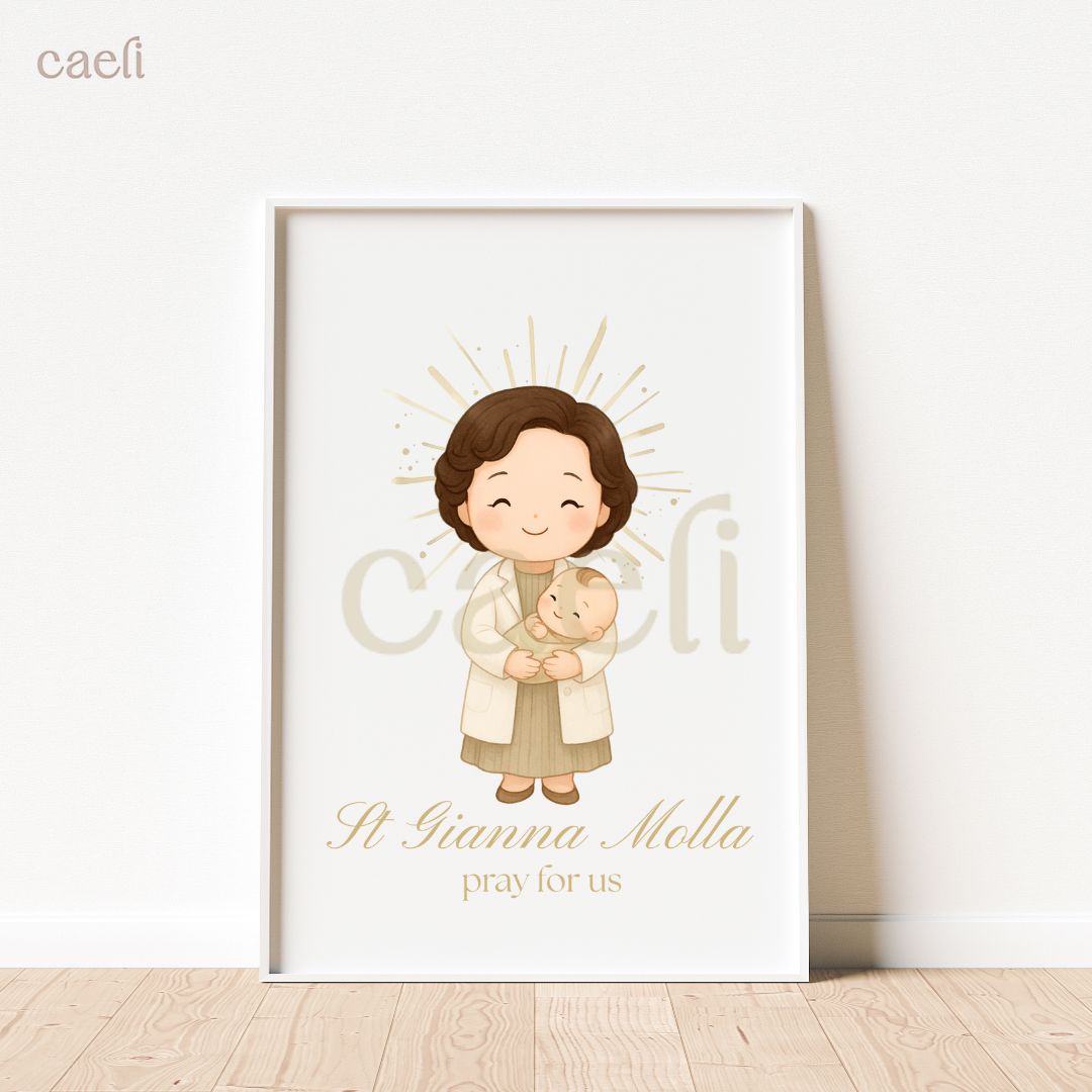 Holy Heroes Cartoon Saints Wall Art | Pick your favourite Saint! | A4 Wall Art