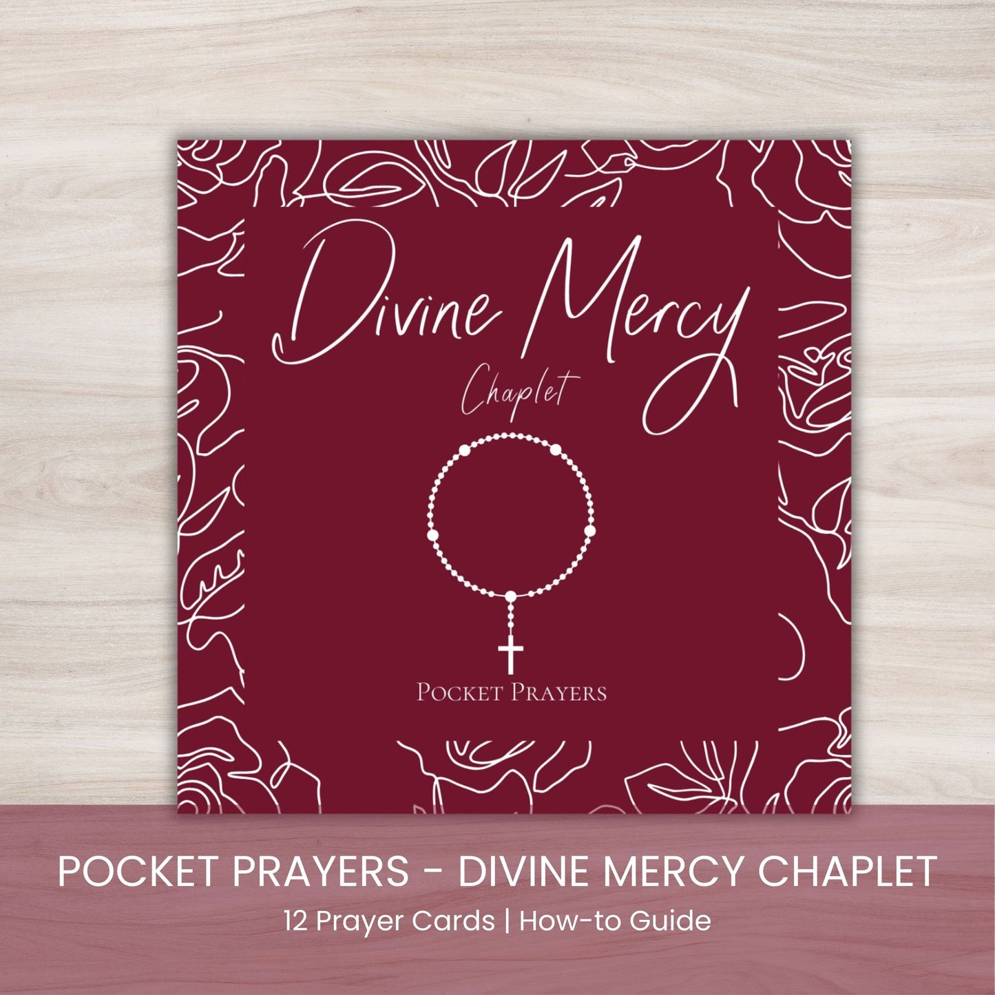 Pocket Prayers - Divine Mercy Chaplet | 12-Page Guide with Binding Ring | Portable Prayers