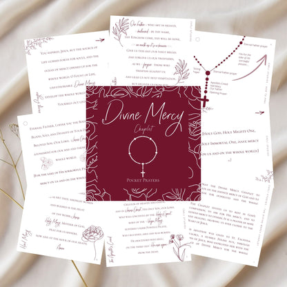 Pocket Prayers - Divine Mercy Chaplet | 12-Page Guide with Binding Ring | Portable Prayers