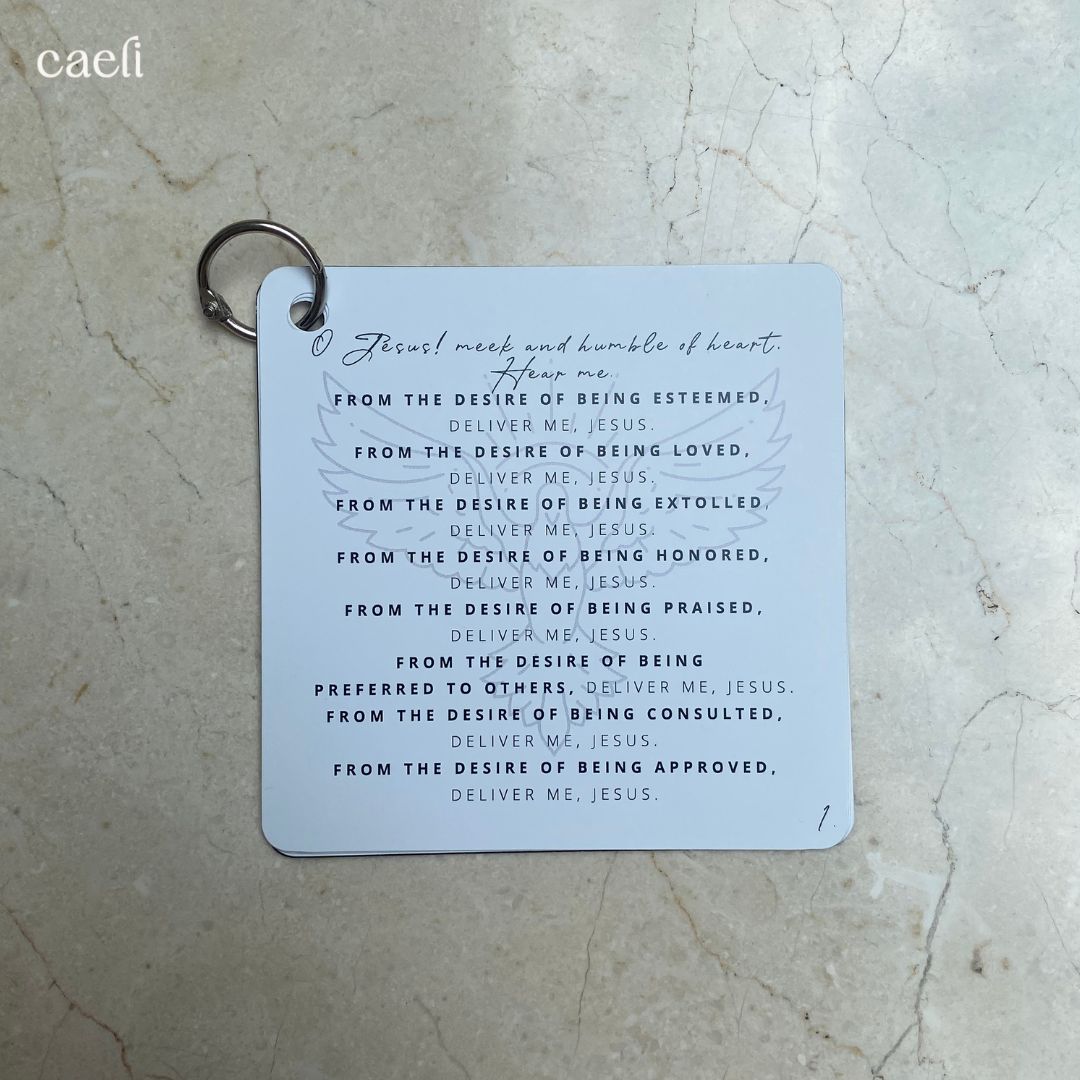 Pocket Prayers - Litany of Humility | 4-Page Guide with Binding Ring | Comprehensive and Portable
