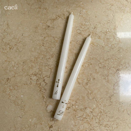 The Sacramental Glow Collection | Custom Occasion Candles | Custom Taper Candles for First Holy Communion, Baptisms and Weddings