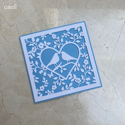 Christian Greeting Cards with Envelopes – Set of Faith-Inspired Designs (Church, Swallow, Love Birds) – Multiple Colour Options – 14x14cm Square Cards