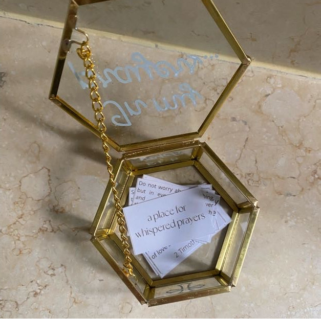 "In My Prayers" Glass Prayer Box – Faith & Worry Jar