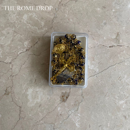 Rome Drop: Deep purple and Gold Crystal Rosary | St John Lateran | San Giovanni Laterano | Authentic Crystal Rosary
