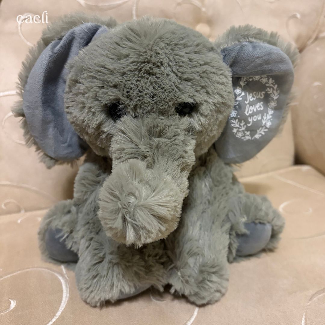 Ellie Elephant Teddy Bear – Personalised Christian Teddy Bear | Custom Plushie Bear Gift