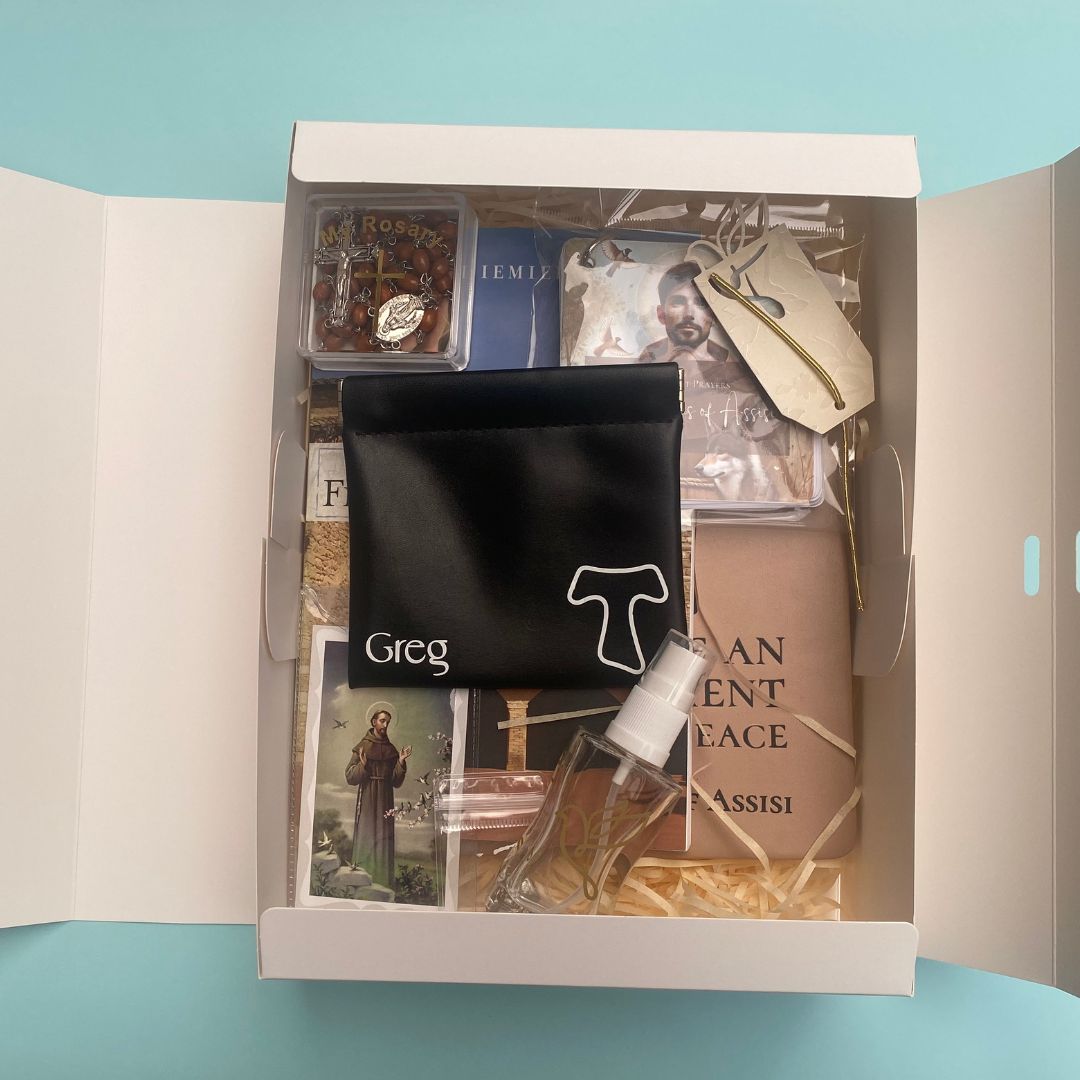 SAINT BOX: Custom Saint Sets | Midi and Large Gift Box | Confirmation Gift Set