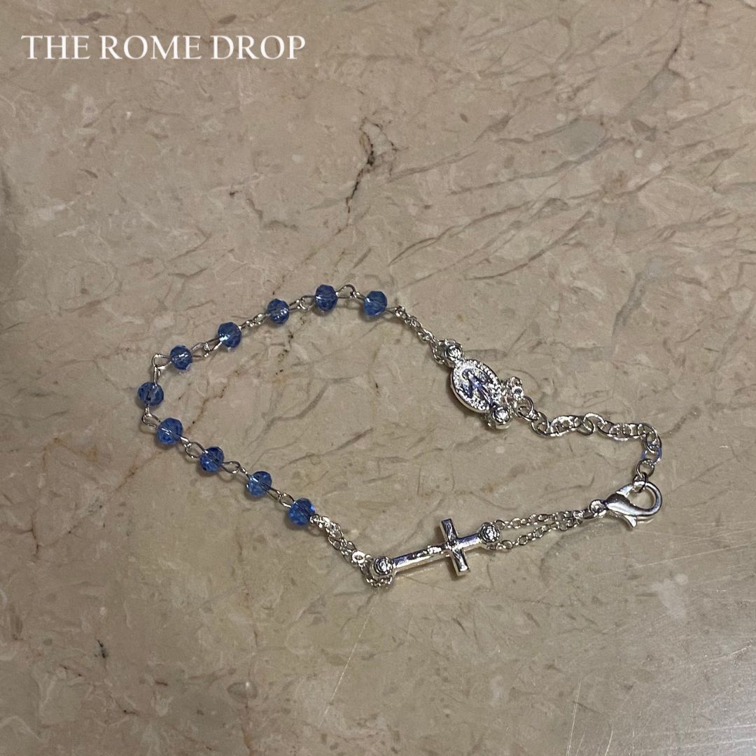 Rome Drop: Blue Mini Rosary Bracelet | Decade Rosary