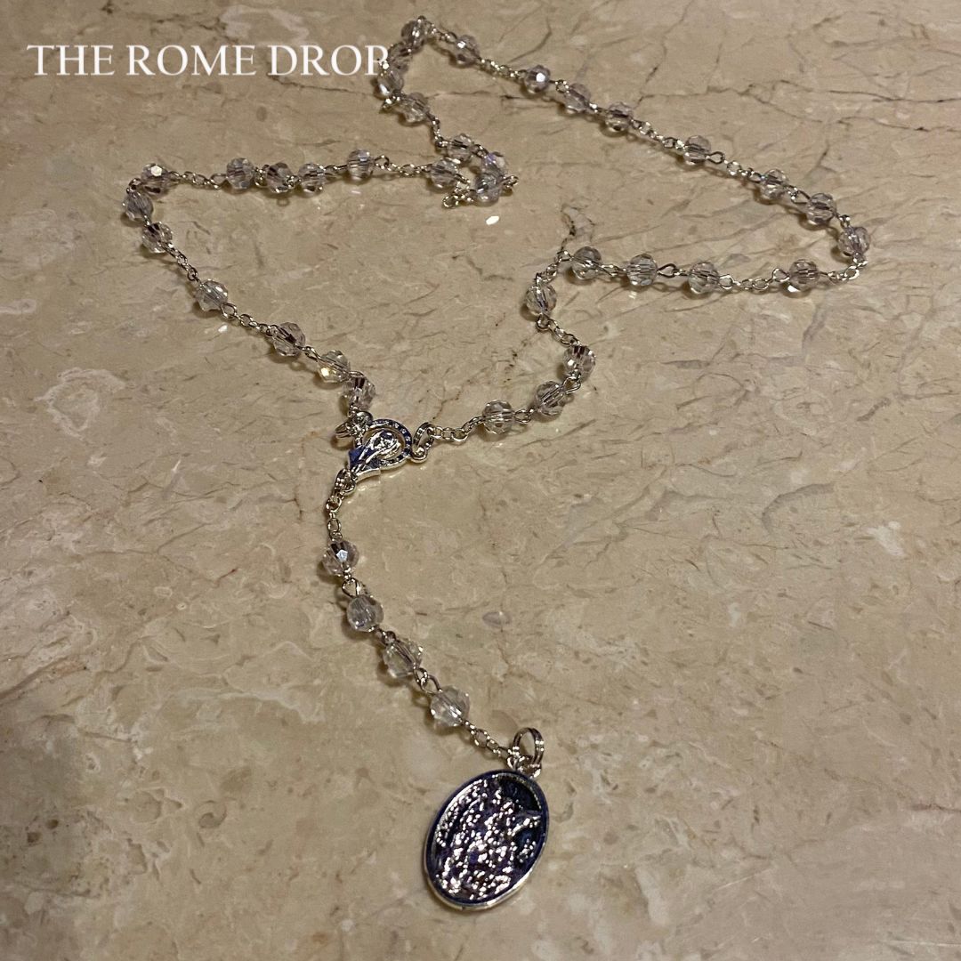 Rome Drop: Clear Chaplet of St Michael the Archangel Rosary | Angelico Rosary