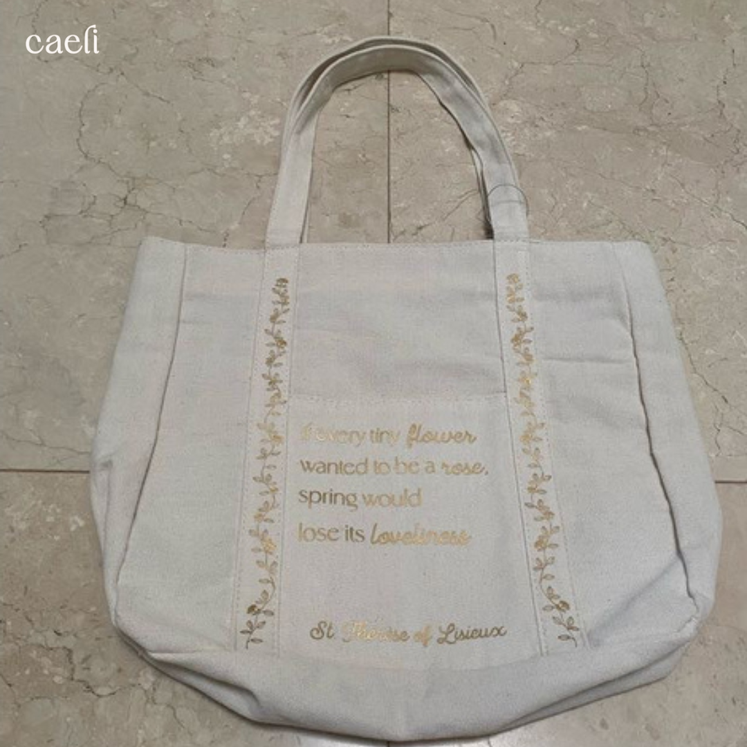 St Therese of Lisieux Zipper Tote Bag | Durable, Faith-Inspired Bags for Work, School, & Shopping