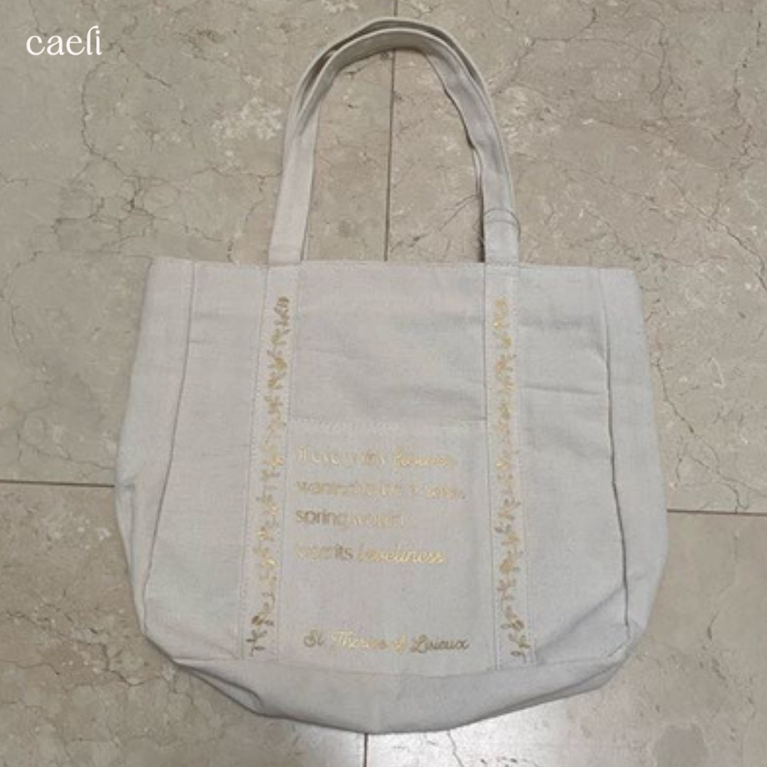 St Therese of Lisieux Zipper Tote Bag | Durable, Faith-Inspired Bags for Work, School, & Shopping