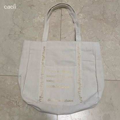 St Therese of Lisieux Zipper Tote Bag | Durable, Faith-Inspired Bags for Work, School, & Shopping