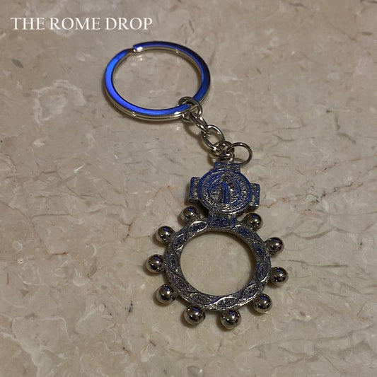 Rome Drop: St Benedict Rosary Ring Keyring