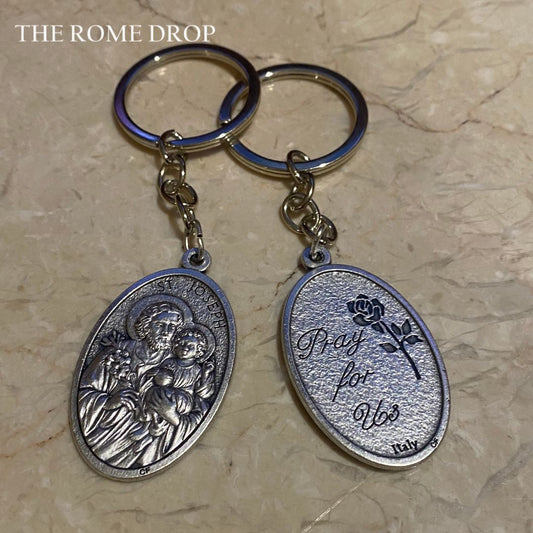 Rome Drop: St Joseph Medal Keyring