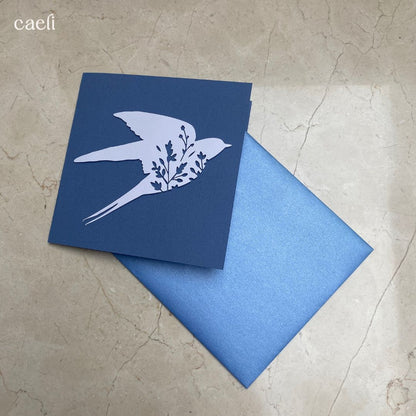 Christian Greeting Cards with Envelopes – Set of Faith-Inspired Designs (Church, Swallow, Love Birds) – Multiple Colour Options – 14x14cm Square Cards