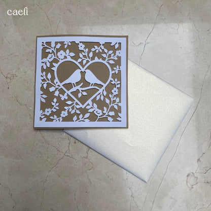 Christian Greeting Cards with Envelopes – Set of Faith-Inspired Designs (Church, Swallow, Love Birds) – Multiple Colour Options – 14x14cm Square Cards