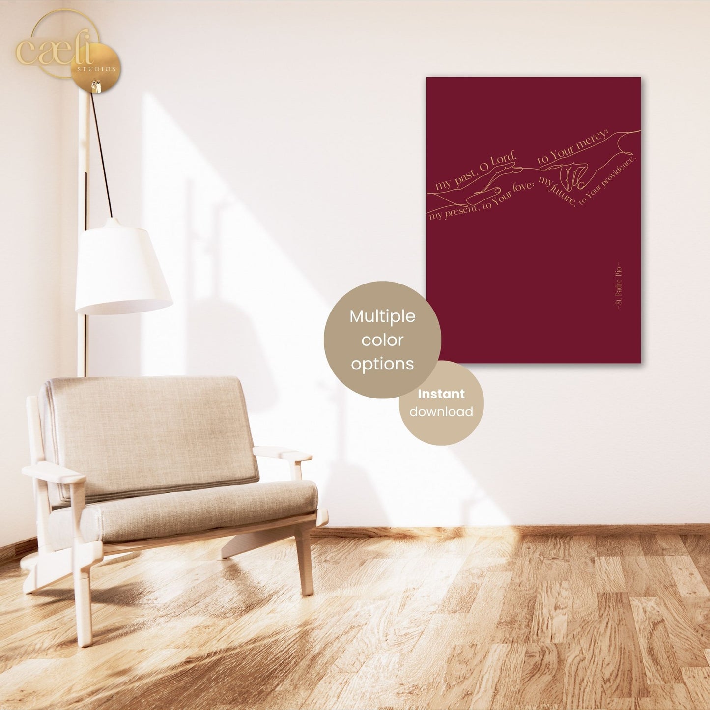 Padre Pio Hands Quote | Saint Pio of Pietrelcina | Wall Art
