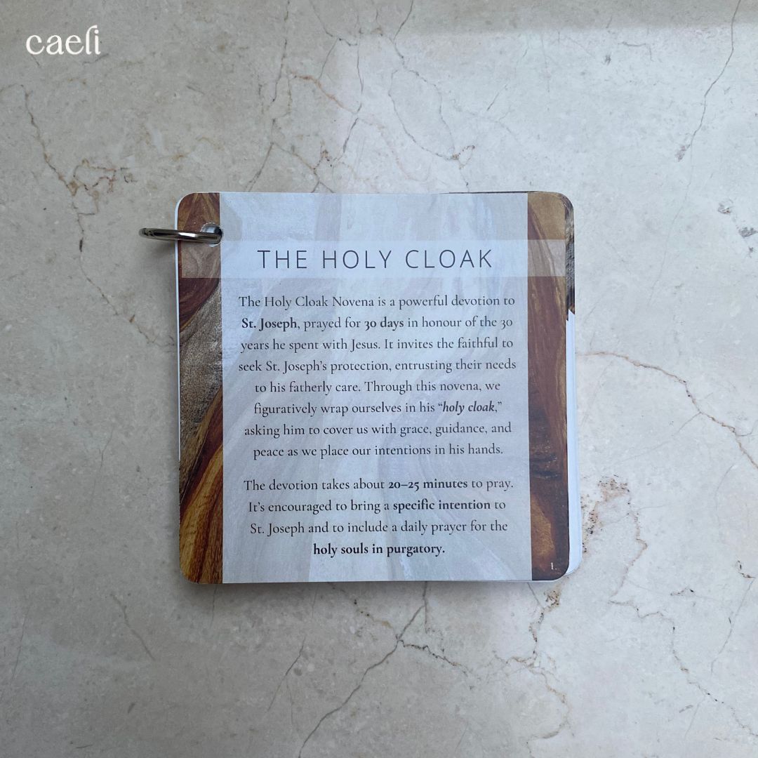 Pocket Prayers - Holy Cloak of St Joseph Novena | 27-Page Prayer Guide with Binding Ring | 30 Day Novena | Comprehensive and Portable