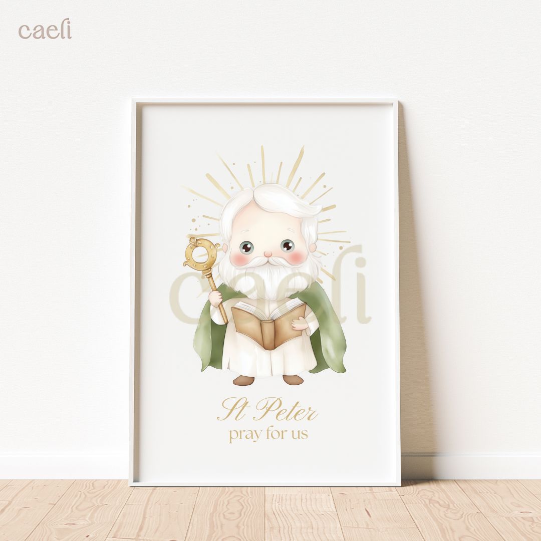 Holy Heroes Cartoon Saints Wall Art | Pick your favourite Saint! | A4 Wall Art