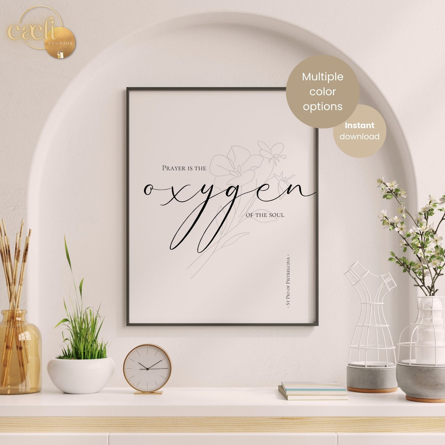 Padre Pio Oxygen Quote | Saint Pio of Pietrelcina | Wall Art