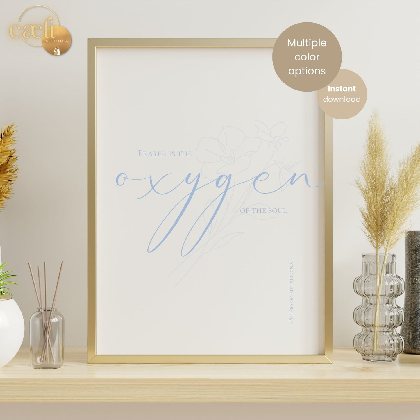 Padre Pio Oxygen Quote | Saint Pio of Pietrelcina | Wall Art