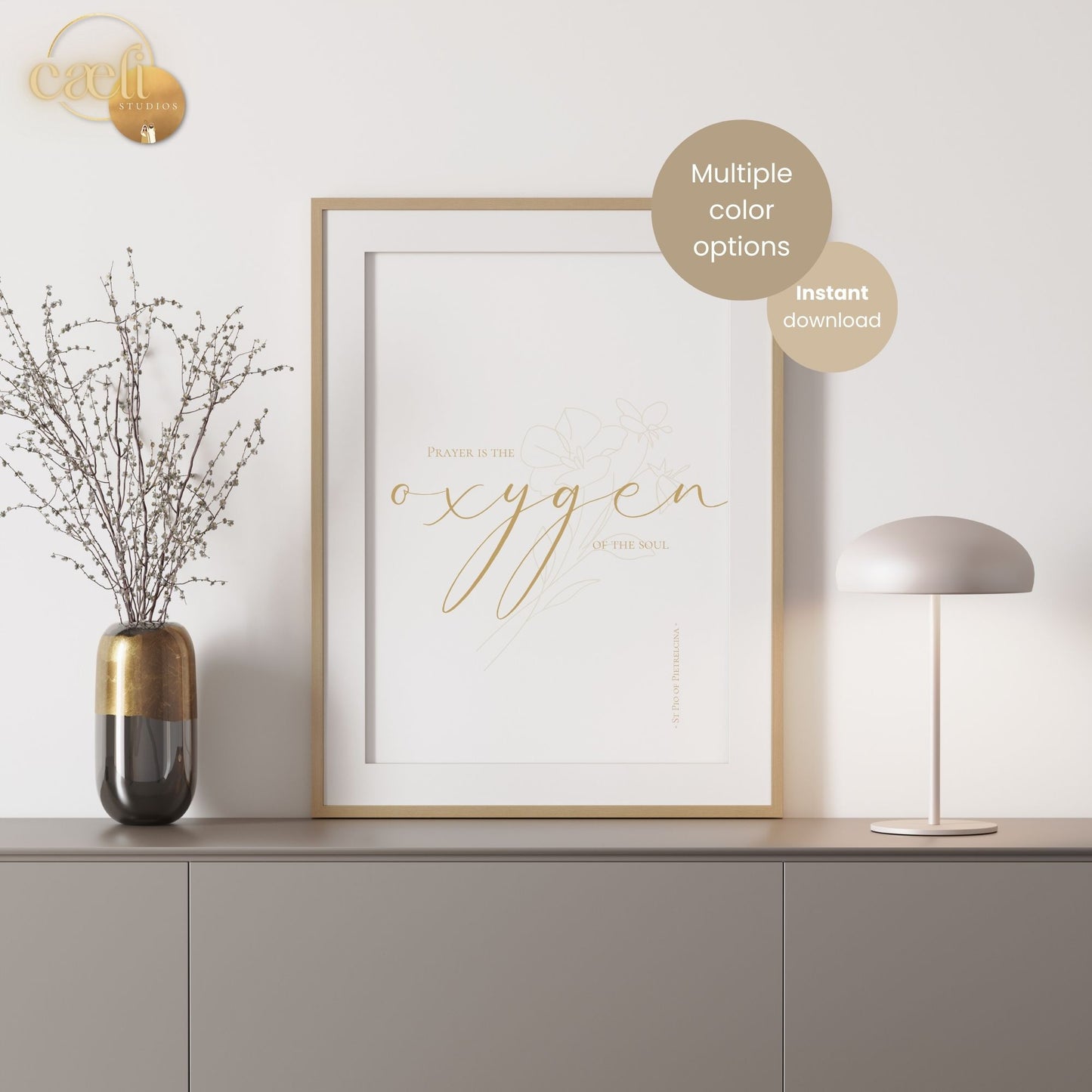 Padre Pio Oxygen Quote | Saint Pio of Pietrelcina | Wall Art