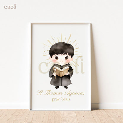 Holy Heroes Cartoon Saints Wall Art | Pick your favourite Saint! | A4 Wall Art