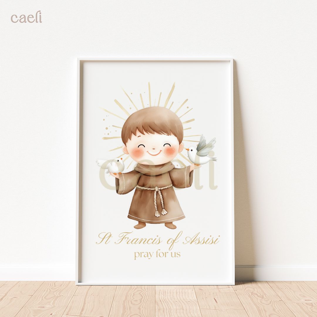 Holy Heroes Cartoon Saints Wall Art | Pick your favourite Saint! | A4 Wall Art