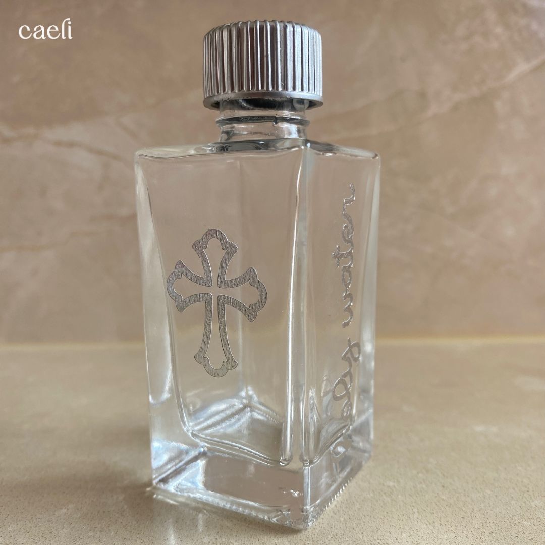 Square or Round Catholic Holy Water Bottles and Spritzers | Sacred Holy Water Containers for Blessings, Protection, & Prayer