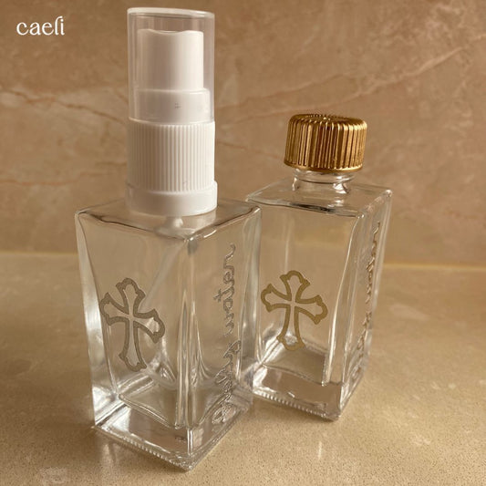 Square or Round Catholic Holy Water Bottles and Spritzers | Sacred Holy Water Containers for Blessings, Protection, & Prayer