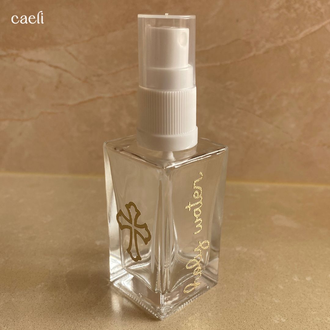 Square or Round Catholic Holy Water Bottles and Spritzers | Sacred Holy Water Containers for Blessings, Protection, & Prayer