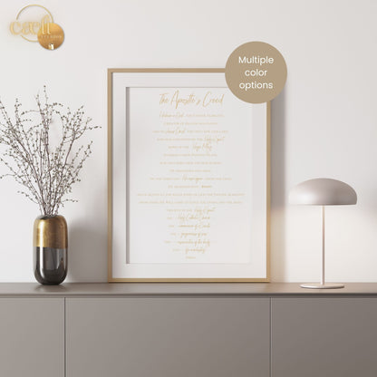 Apostle's Creed Prayer | Wall Art | Printable Prayer Card