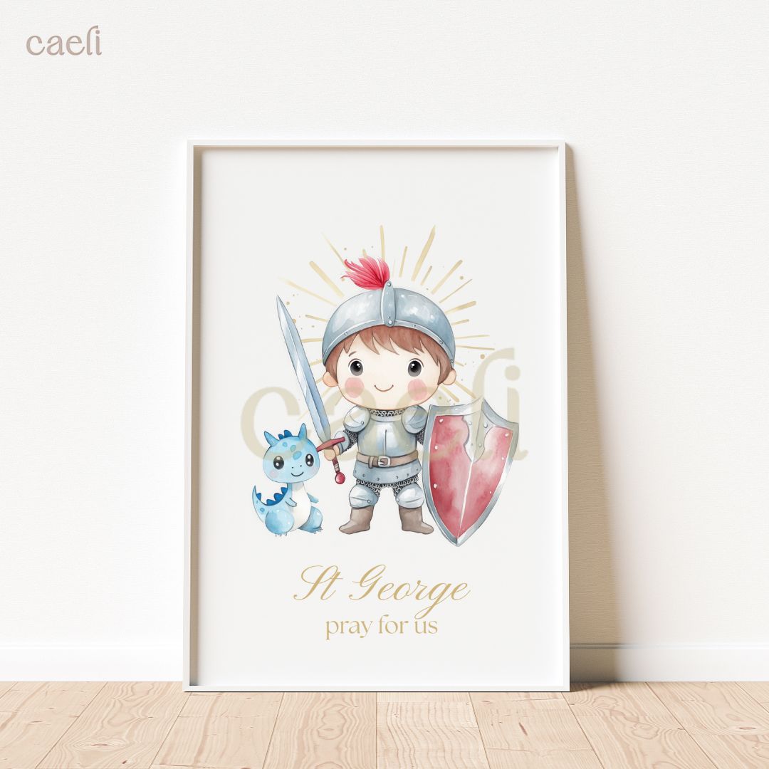 Holy Heroes Cartoon Saints Wall Art | Pick your favourite Saint! | A4 Wall Art