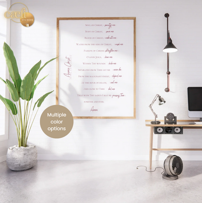 Anima Christi Prayer | Wall Art | Printable Prayer Card