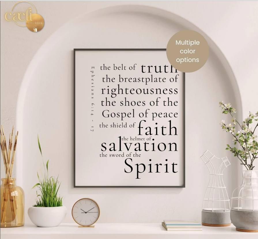 Armour of God | Ephesians 6 | Scripture Verse | Wall Art