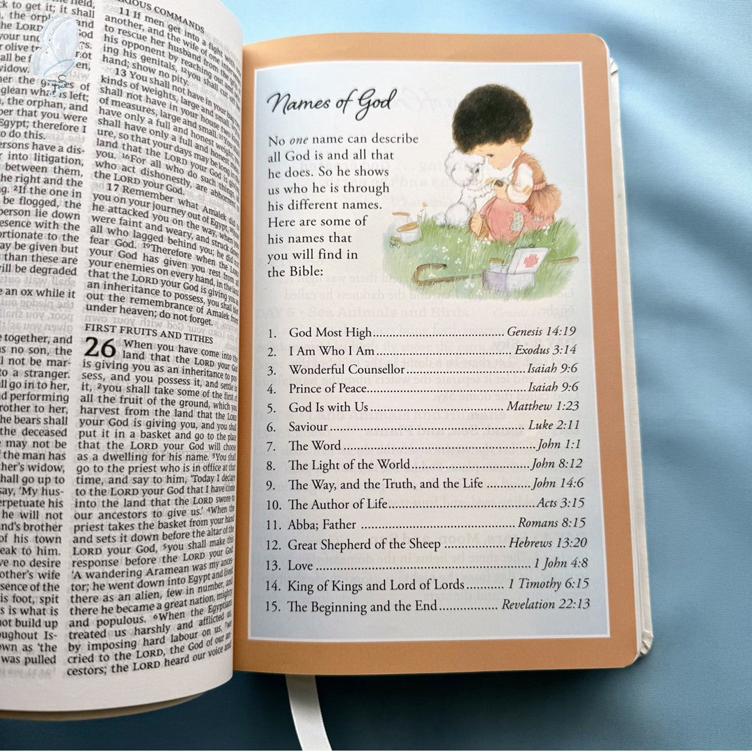 NRSVCE Precious Moments Bible White (Imitation Leather)