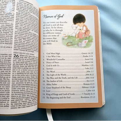 NRSVCE Precious Moments Bible White (Imitation Leather)