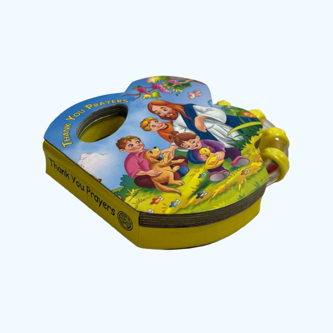 Thank you prayers baby book with rattle