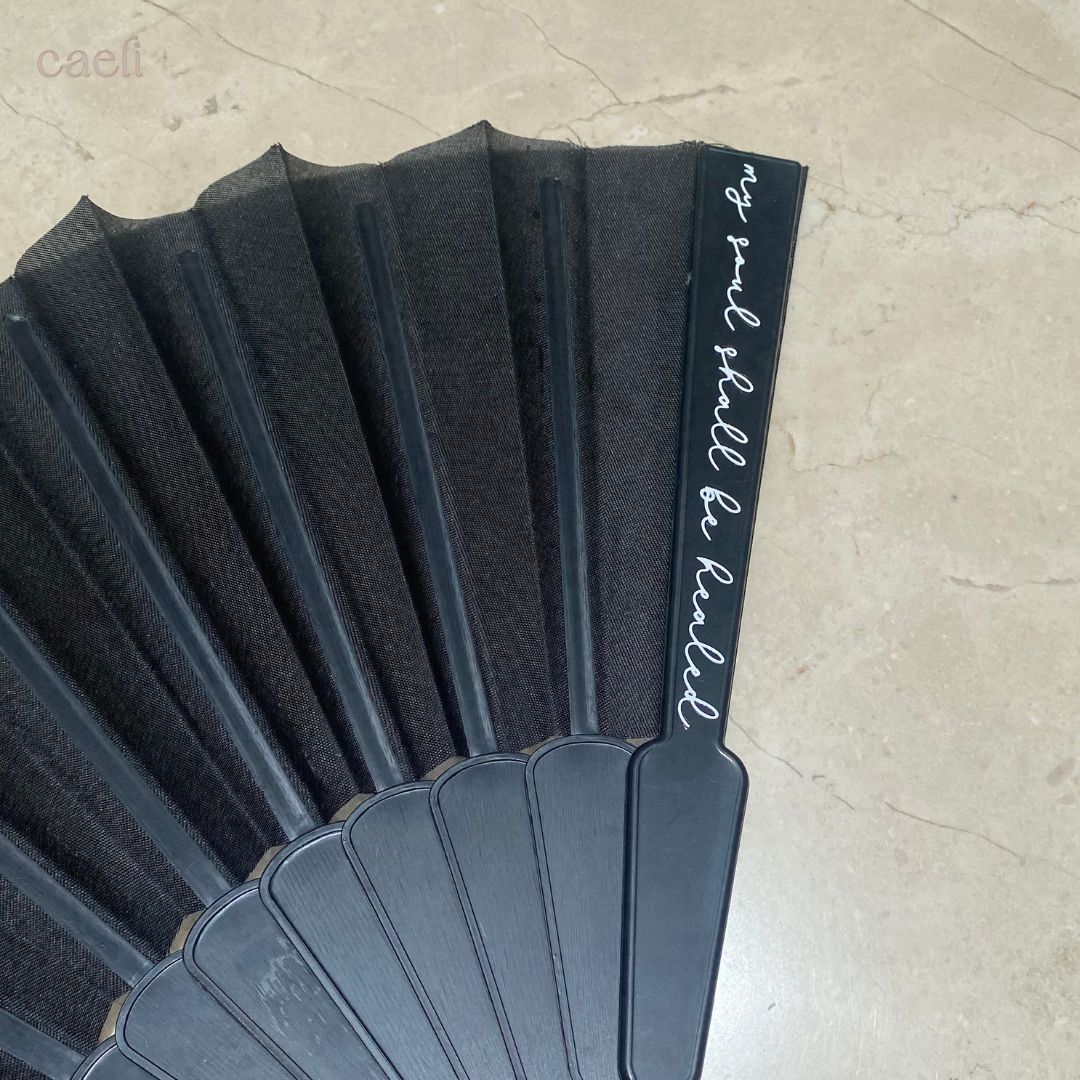 Hand-Held Fans for Mass | Black or White | 'Only Say the Word and My Soul Shall Be Healed'