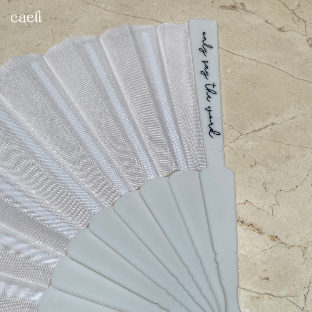 Hand-Held Fans for Mass | Black or White | 'Only Say the Word and My Soul Shall Be Healed'