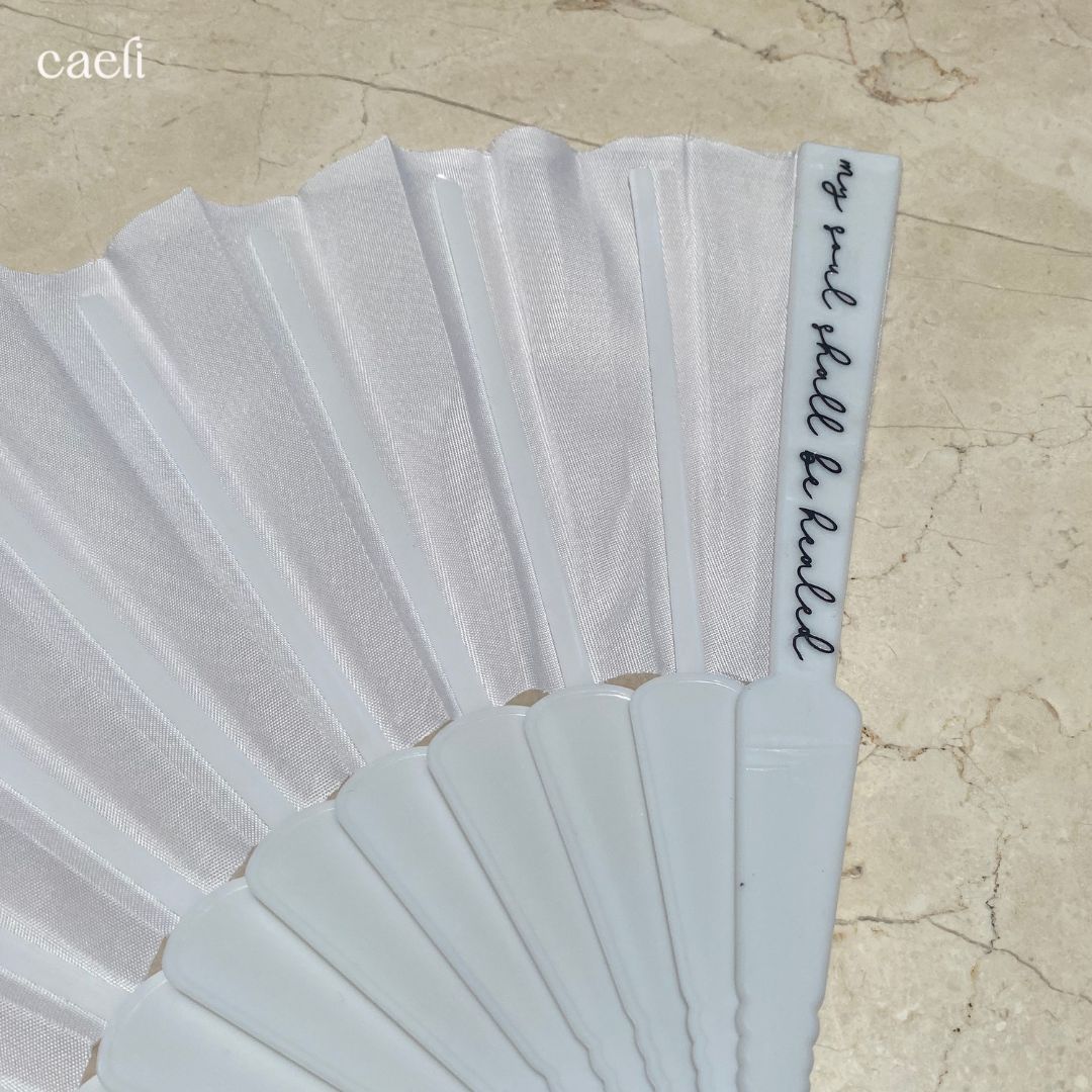 Hand-Held Fans for Mass | Black or White | 'Only Say the Word and My Soul Shall Be Healed'