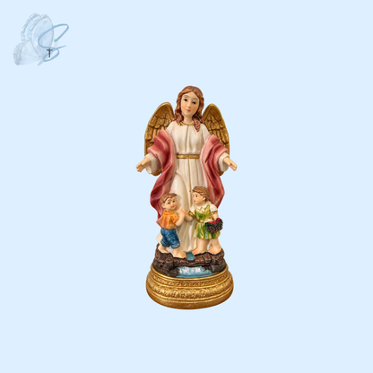 Guardian Angel with Children Statue