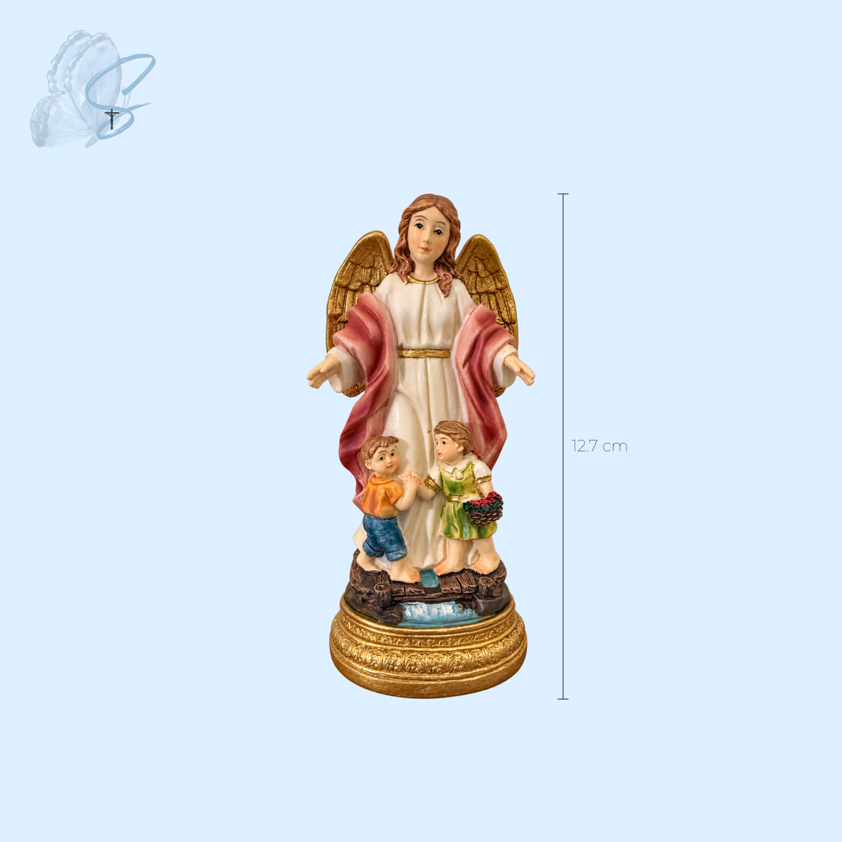 Guardian Angel with Children Statue