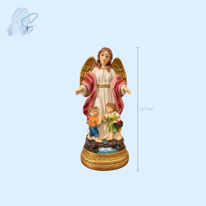 Guardian Angel with Children Statue