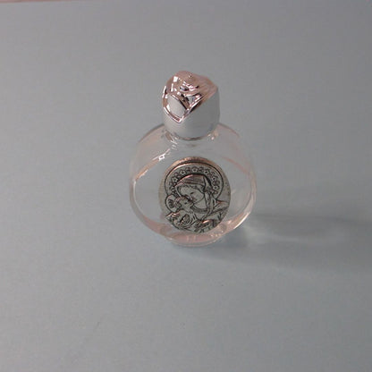 Glass Holy Water Bottle with Silver Lid – Elegant Keepsake