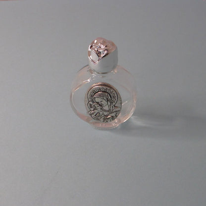 Glass Holy Water Bottle with Silver Lid – Elegant Keepsake