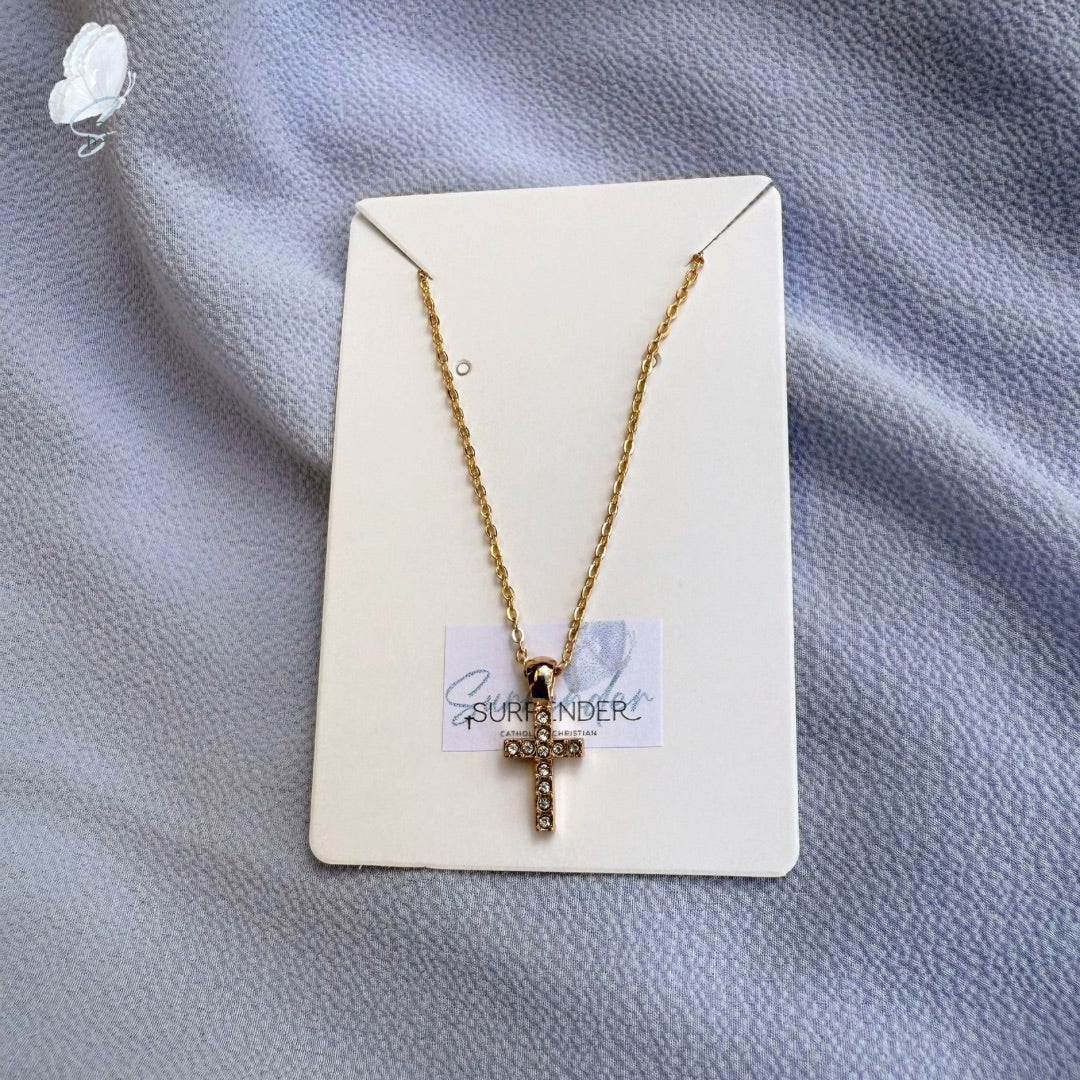 Gold Costume Jewellery Necklaces with Cross Pendants