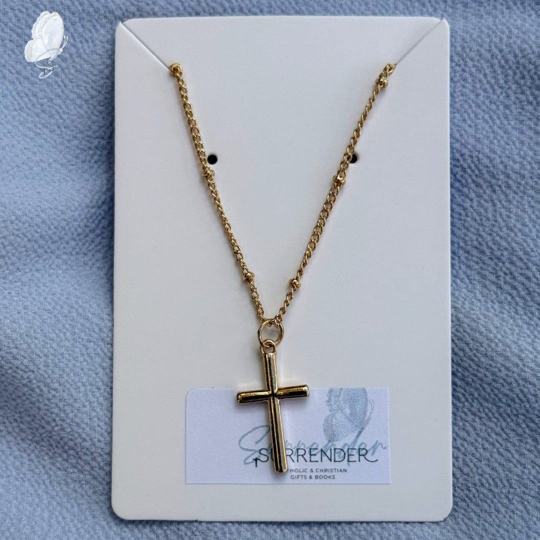 Gold Costume Jewellery Necklaces with Cross Pendants