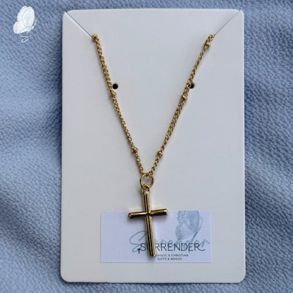 Gold Costume Jewellery Necklaces with Cross Pendants