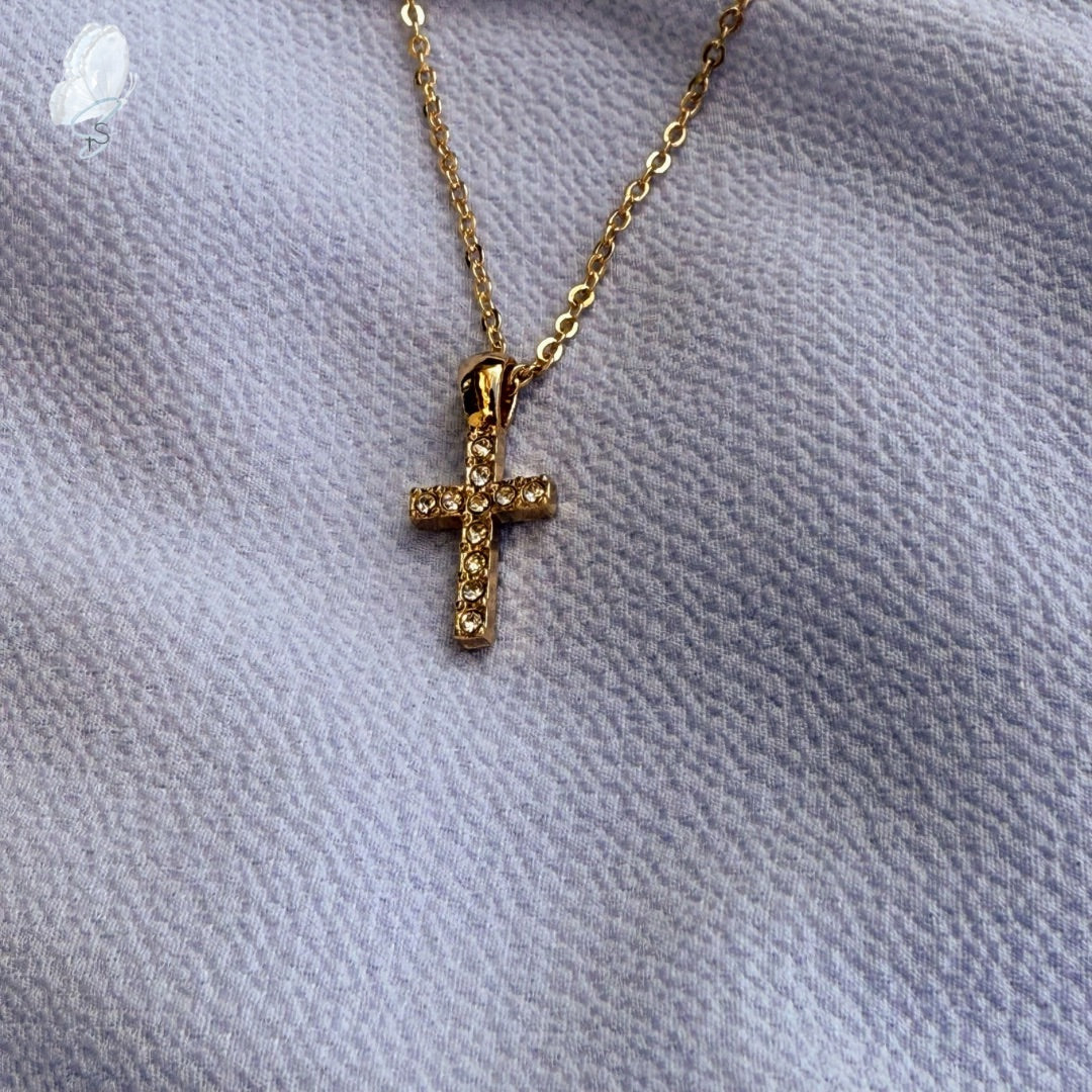 Gold Costume Jewellery Necklaces with Cross Pendants