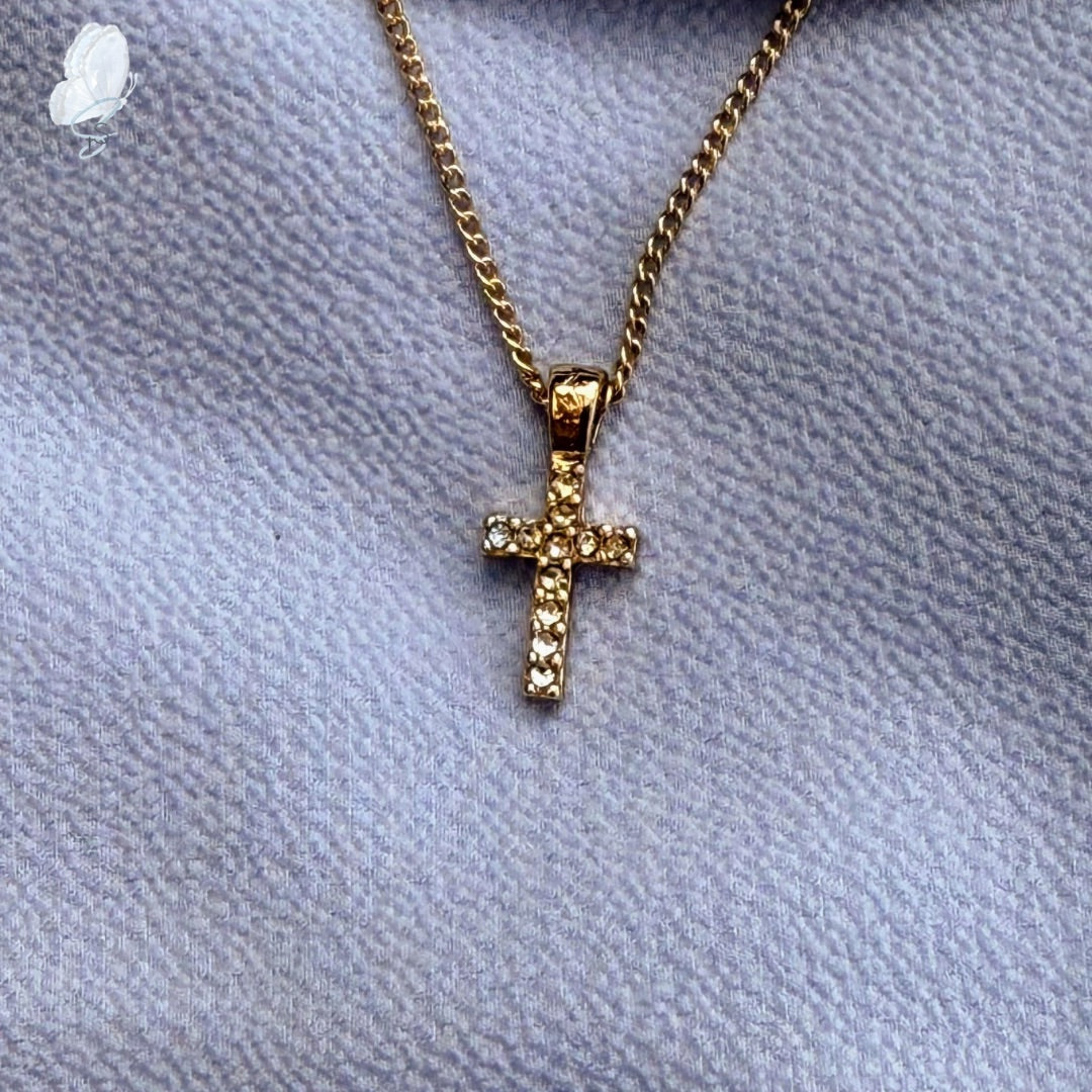 Gold Costume Jewellery Necklaces with Cross Pendants